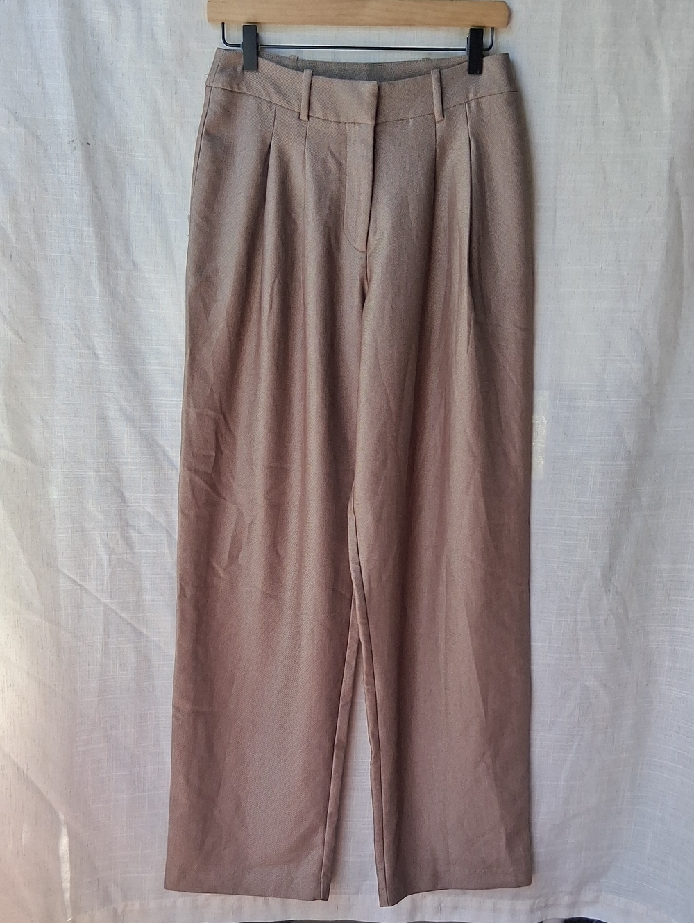 Wayf Mauve-Taupe Wide Leg Trousers Size S